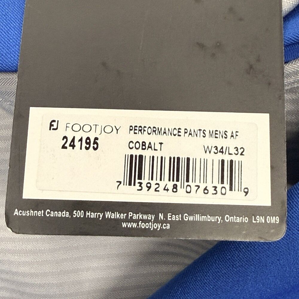 2–NEW FootJoy FJ Men’s 34X32 Athletic Fit Performance Pants Cobalt & Ice Blue - Picture 5 of 16